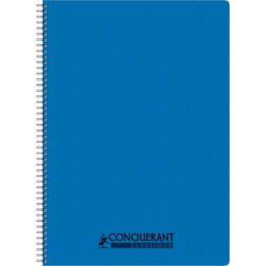 Reliure intégrale 180 pages CONQUERANT, A4, 5x5, couverture polypropylène, coloris assortis