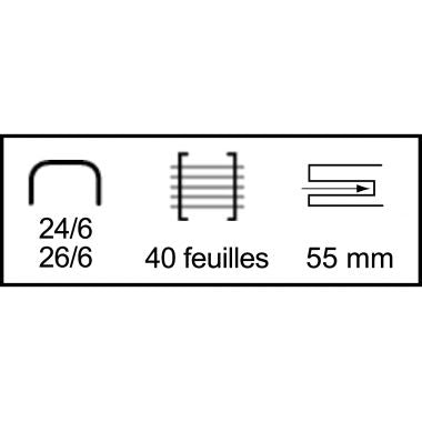 Agrafeuse pince 24/6-26/6 40 feuilles