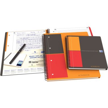 Cahier à reliure intégrale ACTIVEBOOK format A4+ quadrillé 5x5, 160 pages perforées