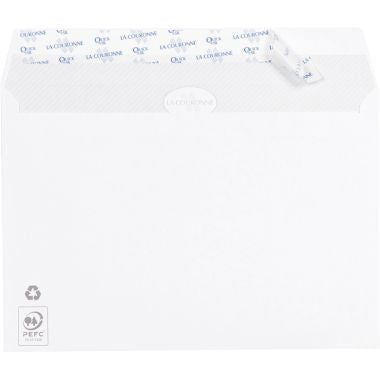 Boite de 500 enveloppes blanches 162x229mm 90g bande siliconée