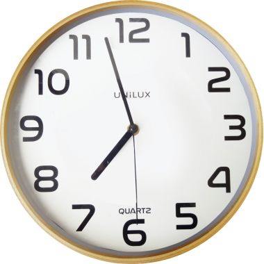 Horloge murale diamètre 31,cm bois et blanc