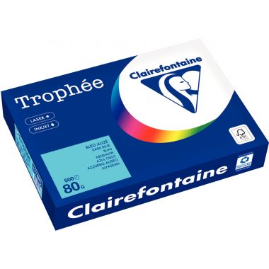 Ramette de 500 feuilles format A4 80g bleu alizé CLAIREFONTAINE TROPHEE