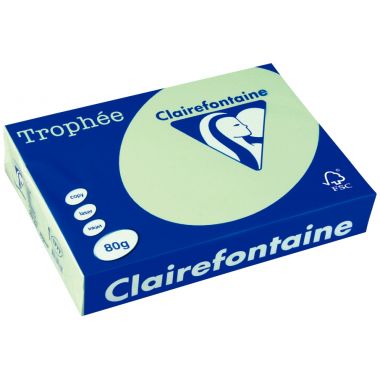 Ramette de 500 feuilles format A4 80g vert golf CLAIREFONTAINE  TROPHEE