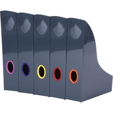 Lot de 5 porte-revues VARICOLOR gris