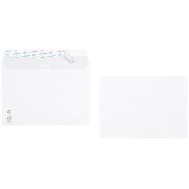 Boite de 500 enveloppes blanches 162x229mm 90g bande siliconée