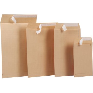 Paquet de 50 pochettes kraft armé 260x330mm 130g bande siliconée