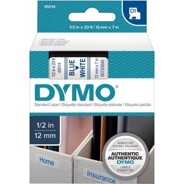 Recharge DYMO D1 12 mm x 7 m bleu et blanc