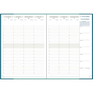 Agenda semainier Vérone 21x29,5cm bleu canard