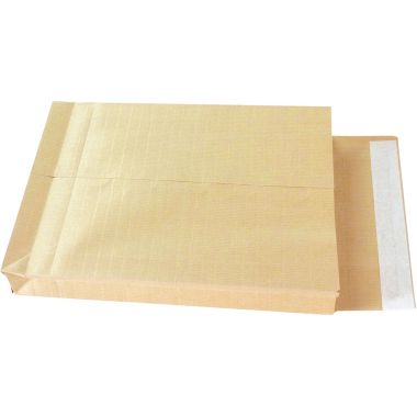 Paquet de 50 pochettes kraft armé 260x330mm soufflet 50mm bande siliconée