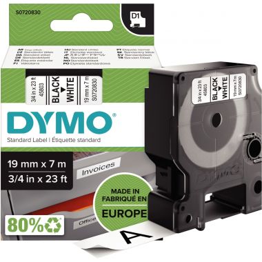 Recharge DYMO D1 19 mm x 7 m noir et blanc 19 mm