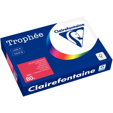 Ramette de 500 feuilles format A4 80g rouge groseille CLAIREFONTAINE