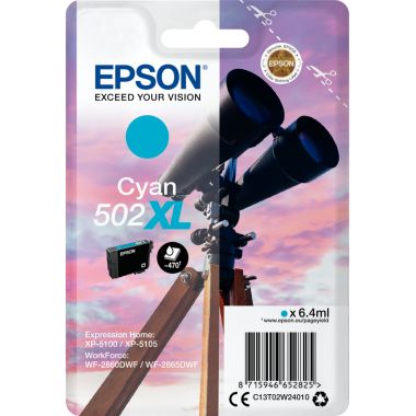 Epson JUMELLES / 502XL cartouche jet d'encre cyan haute capacité authentique (T02W240)