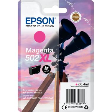 Epson JUMELLES / 502XL cartouche jet d'encre magenta haute capacité authentique (T02W340)