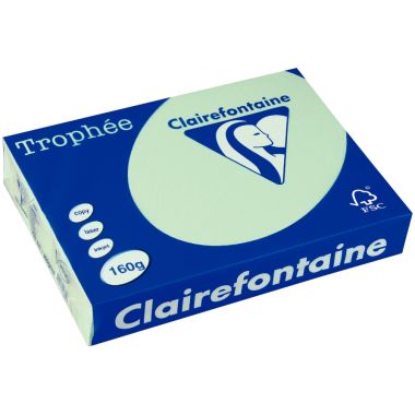 Paquet de 250 feuilles format A4 160g vert CLAIREFONTAINE TROPHEE