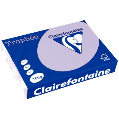 Paquet de 250 feuilles format A4 160g lilas CLAIREFONTAINE TROPHEE