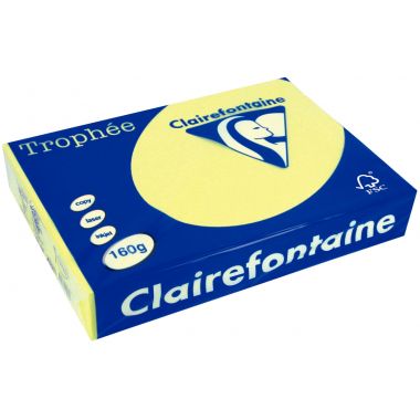 Paquet de 250 feuilles format A4 160g jonquille CLAIREFONTAINE TROPHEE