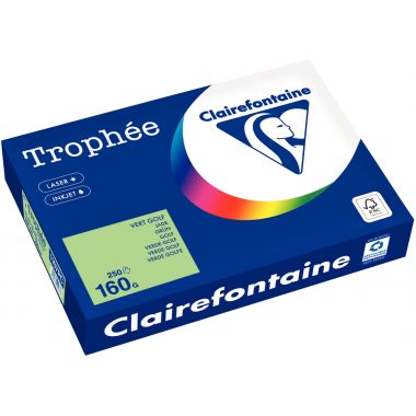 Paquet de 250 feuilles format A4 160g vert golf CLAIREFONTAINE TROPHEE