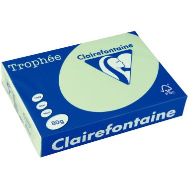 Ramette de 500 feuilles format A3 80g vert golf CLAIREFONTAINE TROPHEE