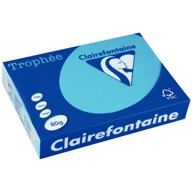 Ramette de 500 feuilles format A3 80g bleu turquoise CLAIREFONTAINE TROPHEE