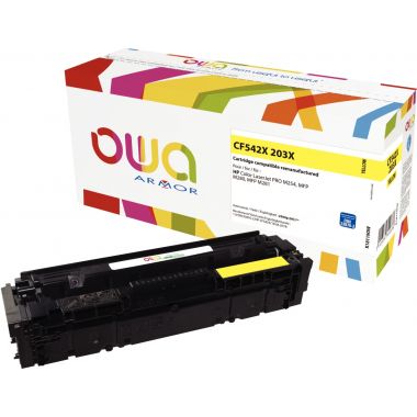 OWA Armor cartouche laser jaune haute capacité compatible HP 203X (CF542X)