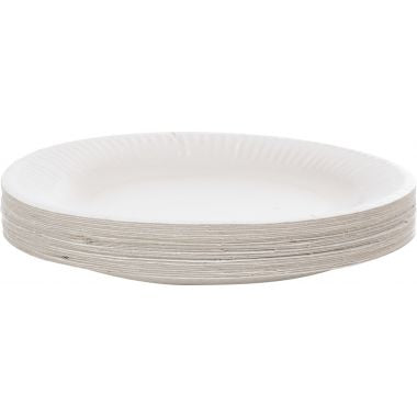 Paquet de 50 assiettes en carton diamètre 22cl blanches