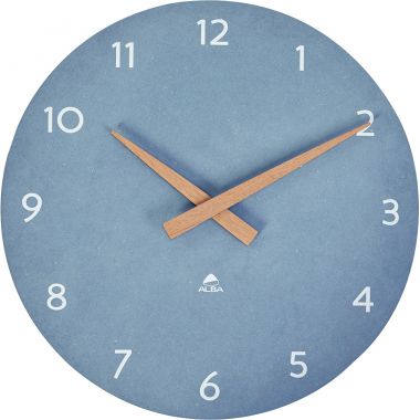 Horloge diamètre 30cm Milena bleu et bois