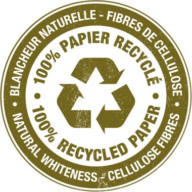 Bloc de bureau FOREVER papier recyclé 70g, 100 feuilles format A4, quadrillé 5x5