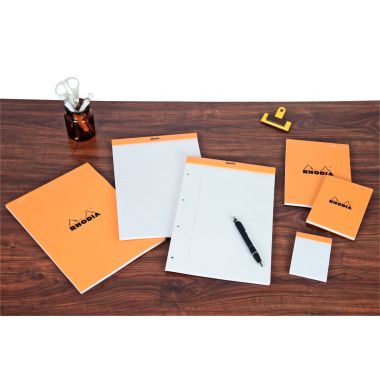 RHODIA - Bloc notes 80 feuilles, format A5, quadrillé 5x5, papier blanc 80g - 16200C