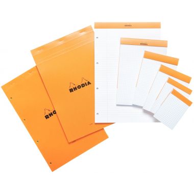 RHODIA - Bloc notes 80 feuilles, format A5, quadrillé 5x5, papier blanc 80g - 16200C