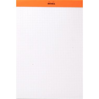 Bloc de bureau RHODIA 80 feuilles, format A7, quadrillé 5x5, papier blanc 80g