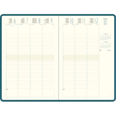 Agenda semainier Volga 16x24cm bleu canard