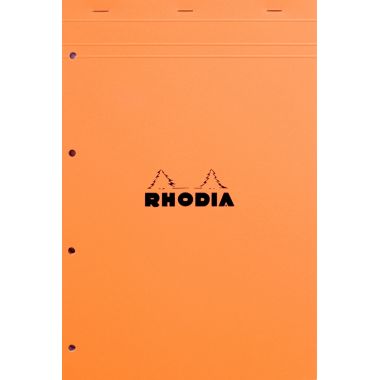 Bloc de bureau RHODIA 80 feuilles perforées, format A4+, quadrillé 5x5, papier blanc 80g