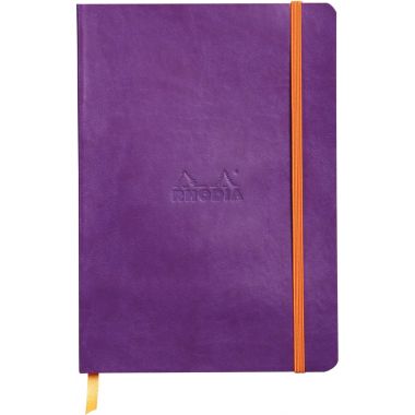 Carnet 160 pages RHODIARAMA format A5, ligné, couverture souple en simili cuir, violet