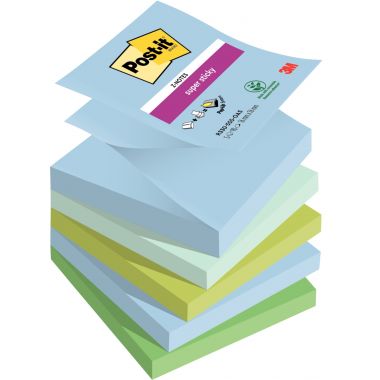 Lot de 5 blocs z-notes super sticky post-it 90 feuilles 76 x 76 mm collection OASIS