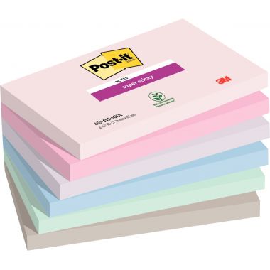 Paquet de 6 blocs notes super sticky post-it 90 feuilles 76 x 127 mm collection soulful