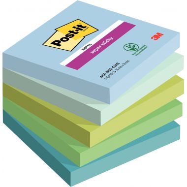 Paquet de 5 blocs notes super sticky post it 90 feuilles 76 x 76 mm  collection oasis