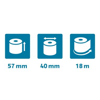 Paquet 20 bobines thermiques 52 grammes format 57x40mm safe contact