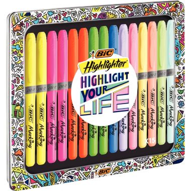 Boîte de 15 surligneurs My Highlighter assortis