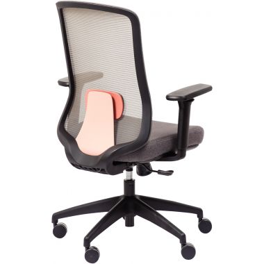 Siège Strarkle structure noire/assise et résille gris/carter et support dorsal saumon