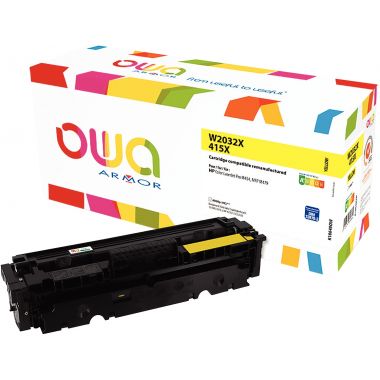 OWA Armor cartouche laser jaune haute capacité compatible HP 415X (W2032X)