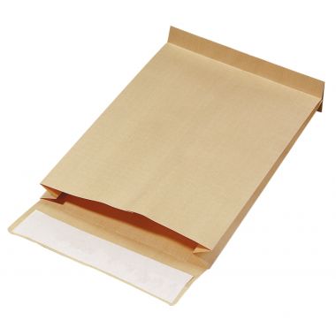 Paquet de 50 pochettes kraft armé 300x470mm soufflet 70mm bande siliconée