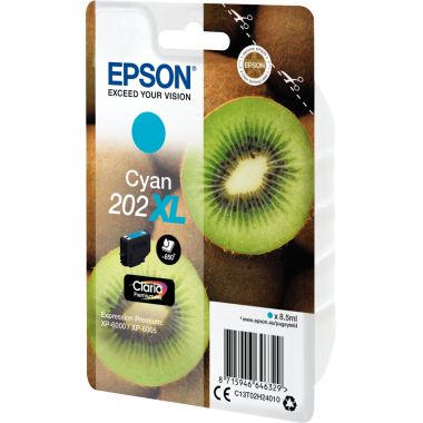 Epson KIWI / 202XL cartouche jet d'encre cyan haute capacité authentique (T02H240)