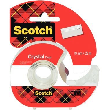 Rouleau adhésif Scotch Cristal 19mmx25m + dévidoir