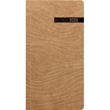 Agenda semainier Kraft 9x17cm courbes