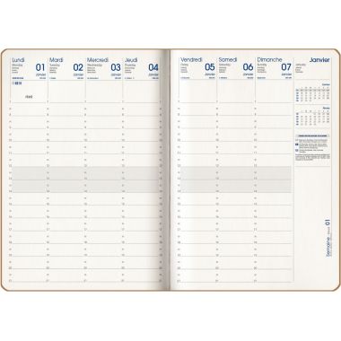 Agenda semainier Kraft 17x24cm courbes