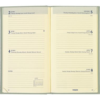 Agenda semainier toile océan 9x16cm assorti