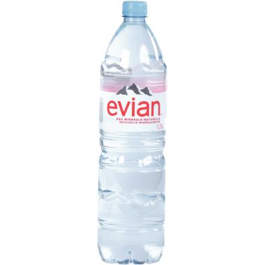 Lot de 12 bouteilles d'eau EVIAN 1.5L