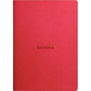 Carnet piqué 64 pages RHODIARAMA format A5, ligné, rouge coquelicot