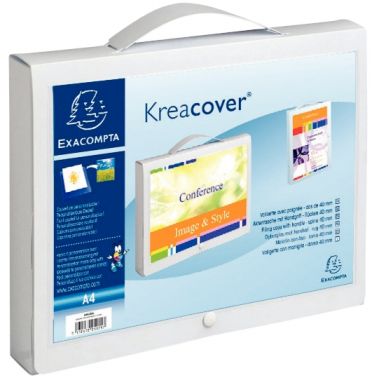 Valisette personnalisable KREACOVER en polypropylène, dos 4 cm, blanc