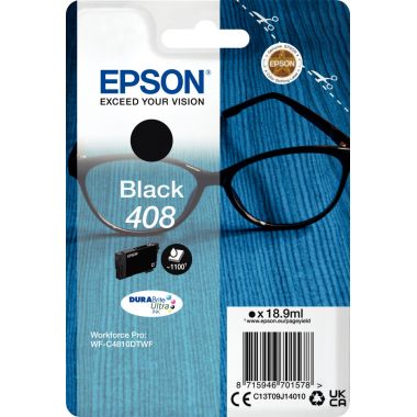 Epson LUNETTES / 408 cartouche jet d'encre noire authentique (T09J140)